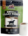 Redbarn Small Filled Dog Bones, Peanut Butter Flavor - Long Lasting Stuffed Femur Chew Treat Made in USA - 4 Count - Packaging May Vary