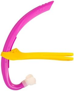 FINIS Stability Snorkel Jr - Swim Training Snorkel for Kids Ages 6-10 - Short Tube - Soft Mouthpiece - Magical Magenta