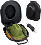 Eohcofys Cowboy Hat Box for Travel, Crush Proof Hat Travel Case Carrier for Fedora Panama Straw Hat - 17x15