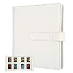 256 Pockets Photo Album for Fujifilm Instax Mini Camera, Photo Album for Polaroid, Leather Cover, Photo Album for Instax Mini 12 11 9 40 90 8 7 Evo LiPlay Instant Camera, 2x3 Photo Album(White)