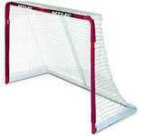 MyLec Hockey Net Goal for Outdoor Sports, Alloy Steel with Nylon Net, Portable Hockey Net, Easy Assembly with Sleeve Netting System, Perfect Hockey Gifts (Red, 32 Pounds)