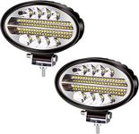 Biqing 2X Oval Off-Road LED Work Lights White,5.5 Inch LED Light Bar 144W Offroad Driving Work Fog Lights 12V 24V LED Headlight for Heavy Duty Agricultural Tractors Trucks Boats Head Lamp