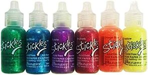 Stickles Ranger Glitter Glue Bundle ''Rainbow 2'' - Six .5 fl oz Bottles - Rhubarb Red, Orange Slice, Yellow, Green, Enchanted Blue, and Lavender