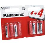 Panasonic Zinc Carbon AA Batteries - 8 Pack