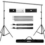 Backdrop Stand Kit, BDDFOTO 6.5x10ft/2x3m Photography Adjustable Background Stand System with Canvas Bag,Photography Studio Photo Video Backdrop Support System Kit(No Backdrop & Clamp Included)