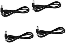 Godtone 4 Pack Guitar Effect Pedal DC Cable 5.5mm x 2.1mm Power Lead Cord, 60CM Male to Male (4 Power Cable)