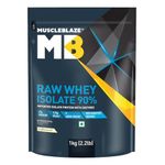 MuscleBlaze Raw Whey Isolate 90% (Unflavoured, 1kg) | Light & Clean Protein | Easy to Digest