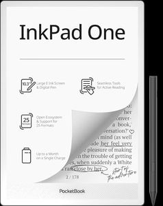 PocketBook InkPad One | 10.3” E Ink Screen and Stylus for Active Reading | Essential Tools for Note-Taking | Bluetooth & Text-to-Speech Support | SMARTlight | 25 formats Support | Aluminum Frame
