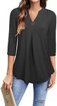 VALOLIA 3/4 Sleeve Tunic Tops for W