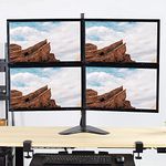 JIN OFFICE Quad Monitor Stand With 13-32" Support| 8 kg Wt. Cap. Per Monitor| Height Adjustable Four Monitor Arm| Tilt and Rotation Features