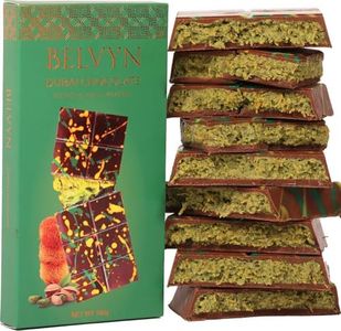 Belvyn Dubai Chocolate Bar Pistachio Deluxe 7 oz Bar, Rich Milk Chocolate, Luxurious Pistachio Filling with Crisp Kataifi Threads, Iconic Dubai Knafeh Treat