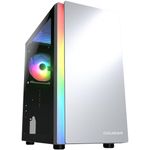 Cougar Purity ARGB PC Gaming Case Mini Tower - Mini-ITX/Micro ATX Motherboards with Integrated ARGB Strips & Tempered Glass Side Panel, 305mm GPU supported, 1 x ARGB 120 Fan pre-Installed Rear - White