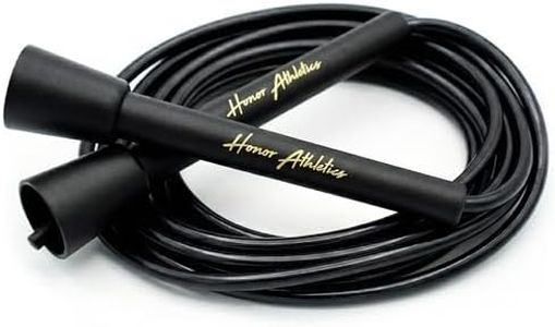 HONOR ATHLETICS Speed Rope, Skipping Rope - Best for Double Unders, Boxing, MMA & Cardio Fitness Training (Black, 10 ft rope – (Fits users up to 6'3"))