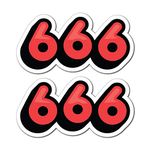 2X Devils Number 666 Sticker Decal Grunge Tattoo Laptop Luggage Travel Rock Music Punk Vinyl Car