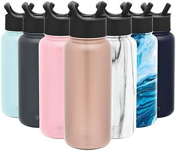 Simple Modern 32 oz Summit Water Bottle with Straw Lid - Gifts for Men & Women Hydro Vacuum Insulated Tumbler Flask Double Wall Liter - 18/8 Stainless Steel -Rose Gold