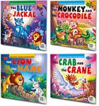 Sawan Story Books For Beginners & Early Readers Pack Of 4 Books (The Blue Jackal, The Crab And The Crane, The Lion And The Hare, The Monkey And The Crocodile) [Paperback]