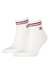 Tommy Hilfiger Unisex Quarter Socks, White, 6-8 UK