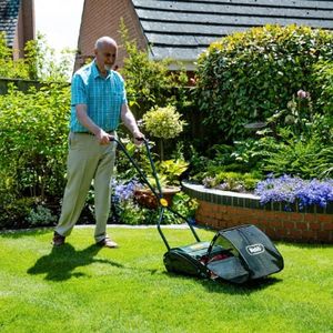 Webb Manual Hand Push Cylinder Lawnmower with Roller, 30cm, 18L Bag