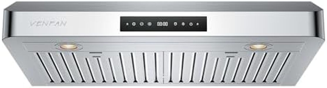 VENFAN Under Cabinet Range Hood 30 Inch - 1200 CFM Ultra Powerful Suction, Gesture Sensing & 4-Speed Touch Control, Dishwasher Safe Filters, Stainless Steel Kitchen Hood