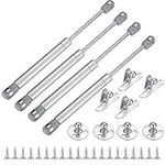 4 Pcs Gas Lift Strut Kit, Gas Spring Strut Lift Stay Support, 100N/10KG Kitchen Cupboard Wardrobe Cabinet Door Soft Close Gas Spring Strut Damper Hinge Flap Fittings Door Stay