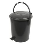 Kuber Industries Plastic Swinging Lid Pedal Dustbin for Kitchen, Wet & Dry Waste Trash Can, 10 LTR, Gray