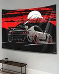 QEOPGNE Car Tapestry Wall Hanging Wall Art Car Flag Anime Rx7 Jdm Sport Car Tokyo Drifting Mountain Cool Wall Tapestry for Living Room Bedroom Room decor for Men and Women 40"x60"