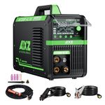 AIT200P AC/DC TIG Welder, 200A 110V/220V Aluminum Welding Machine with AC/DC TIG, Pulse TIG, Spot TIG, HF Start & Stick Welding, Foot Pedal Compatible, IGBT Inverter, Large HD Display