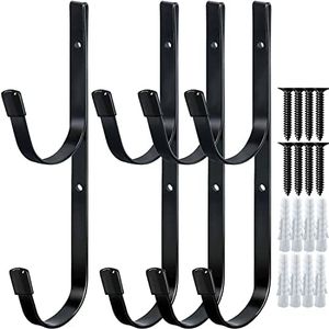 Pool Pole Hanger for Fence（4 Pack） Black Pool Equipment Hooks Heavy Duty Pool Tool Organizer for Telescopic Poles, Skimmers, Leaf Rakes,Pool Hose,Garden Tools,Brushes and Swimming Pool Accessories