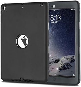 iPad Air Case, MAKEIT 3in 1 Heavy Duty Protection Combo Hybrid Impact Silicone Hard Case Cover for ipad Air 2013 Model (All Black)