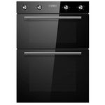 Cookology CDO900BK 90cm Black Glass Built-in Electric Double Oven & timer