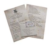 MCSID RAZZ Harry Potter Customized Hogwarts Acceptance Letter Officially Licensed by Warner Bros. USA (brown)