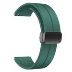 DHIMAHI 22MM Magnetic Buckle Soft Silicone Sport Strap Band For noise color fit nav Smart Watch For Men Women (Green)