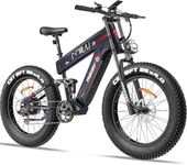 FREESKY Alaska 2025 Dual Battery Electric Bike for Adults 48V 41Ah 160 Miles Extra Long Range E-bike, Electric Mountain Bike, 26" Fat Tire Full Suspension E Bike with Dual Hydraulic Brakes