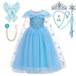 Lito Angels Princess Dress Costume with Cape and Accessories for Kids Girls, Halloween Birthday Party Fancy Dressing Up Age 6-7 Years, B (Tag Number 130)