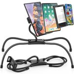 AboveTEK iPad Holder for Bed, Adjustable Tablet Bed Stand Mount, 360° Hands-Free Kindle Holder for Reading in Bed, Compatible w/ 4.7"-15.6" Tablets/iPads/Kindles/Phones/Samsung - Durable & Flexible