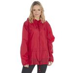 Style It Up Unisex Mens Ladies Water Resistant Plain Raincoat Kagools Jacket Hooded Cagoule (Red, 5XL)