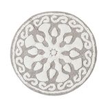 Madison Park Casablanca 100% Cotton Tufted Bathroom Rugs Luxurious Plush Medallion Floral Pattern Bath Mat Absorbent, Quick Dry, Spa Design Shower Room Décor, Round 25", Taupe