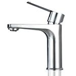 Bifordo Bathroom Tap,Easy to Install Brushed Nickel Bathroom Sink Faucet with Supply Lines & Deck Plate for 1 or 3 Hole…