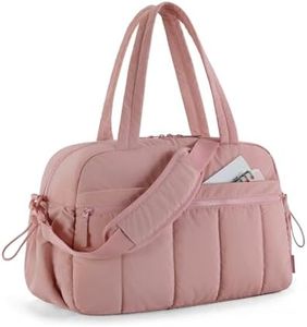BAGSMART Gym Bag for Women, Duffle Bag for Travel with Wet Pocket, Carry on Weekender Bags for Women, Water Resistant Travel Bag Duffel Bag, Dull Pink