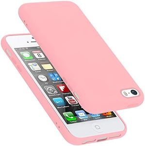 Cadorabo Funda para Apple iPhone 5 en Liquid Rosa - Cubierta Proteccíon de Silicona TPU Delgada e Flexible con Antichoque - Gel Case Cover Carcasa Ligera