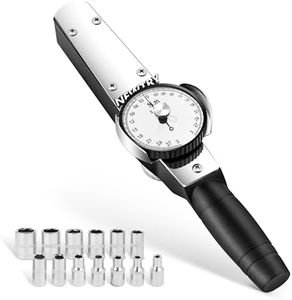 NEWTRY Dial Torque Wrench, 0.3-3N.m Dial Indicator Torque Wrench with Sockets Set (4-14mm), Precision Torque Meter, 1/4 inch pound Dial Torque Wrench Torque Force Tester