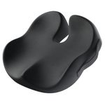 ProtoArc Office Desk Chair Cushion, Ergonomic Coccyx Cushions, Memory Foam Seat Cushion for Car, Home, Pressure Distribution Cushion for Tailbone Hip Support, All Day Comfort - Black