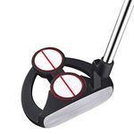 MAZEL Golf Two-Ball Putter for Men Easy to Align, Premium Milled Face, Improve Stablity,Right Handed 34 Inch, Putter Headcover Included (Black&Blue Grip)
