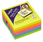 Snopake 76 x 76 mm Neon Assorted Sticky Notes [Cube of 450 Sheets] 11702, Neon/Assorted Colours