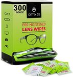 Eyeglass Cleaner Lens Wipes- 300 Pre-Moistened Individual Wrapped Eye Glasses Cleaning Wipes | Glasses Cleaner Safely Cleans Glasses, Sunglasses, Phone Screen, Electronics & Camera Lense| Streak-Free