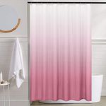 Lazzzy Ombre Pink Shower Curtain for Bathroom Fabric Shower Curtain Set with 12 Shower Curtain Hooks Waterproof Modern Cute Shower Curtain for RV Camper Hotel 70x72 Inches Long 1 Panel Pink