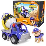 Rubble & Crew, Mix’s Cement Mixer Toy Truck with Action Figure and Movable Construction Toys, Kids Toys for Ages 3 and Up