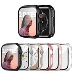 JERXUN 6 Pack Case with Tempered Glass Screen Protector for Apple Watch Series 3 Series 2 Series 1 42mm, Ultra-Thin Scratch Resistant Full Protective Hard PC Bumper Cover for iWatch 42mm Accessories