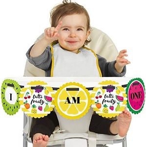 Big Dot of Happiness Tutti Fruity 1rst Birthday Highchair Decor - I Am One - Frutti Summer First Birthday High Chair Banner