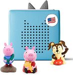 Toniebox Audio Player Starter Set with Peppa Pig, George, and Playtime Puppy - Listen, Learn, and Play with One Huggable Little Box - Light Blue